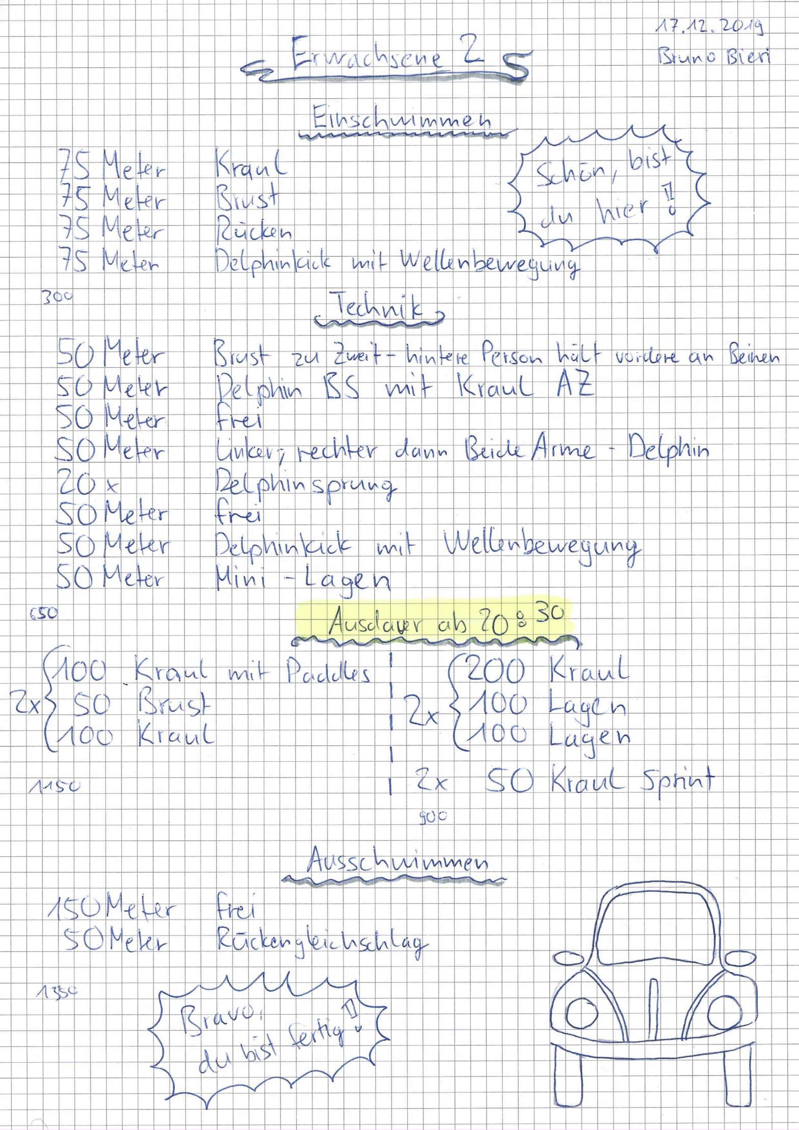 Schwimmtraining vom 17. Dezember 2019 im KSV für Erwachsene 2